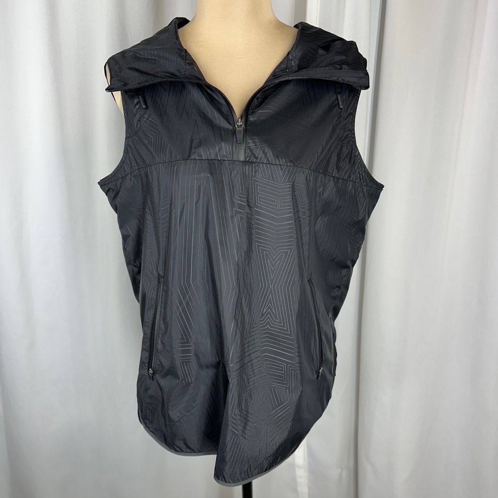 Ivy‎ Park Hooded Sleeveless Windbreaker Vest XS Black Mesh Athletic